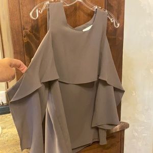 Dark Khaki blouse with open shoulders M